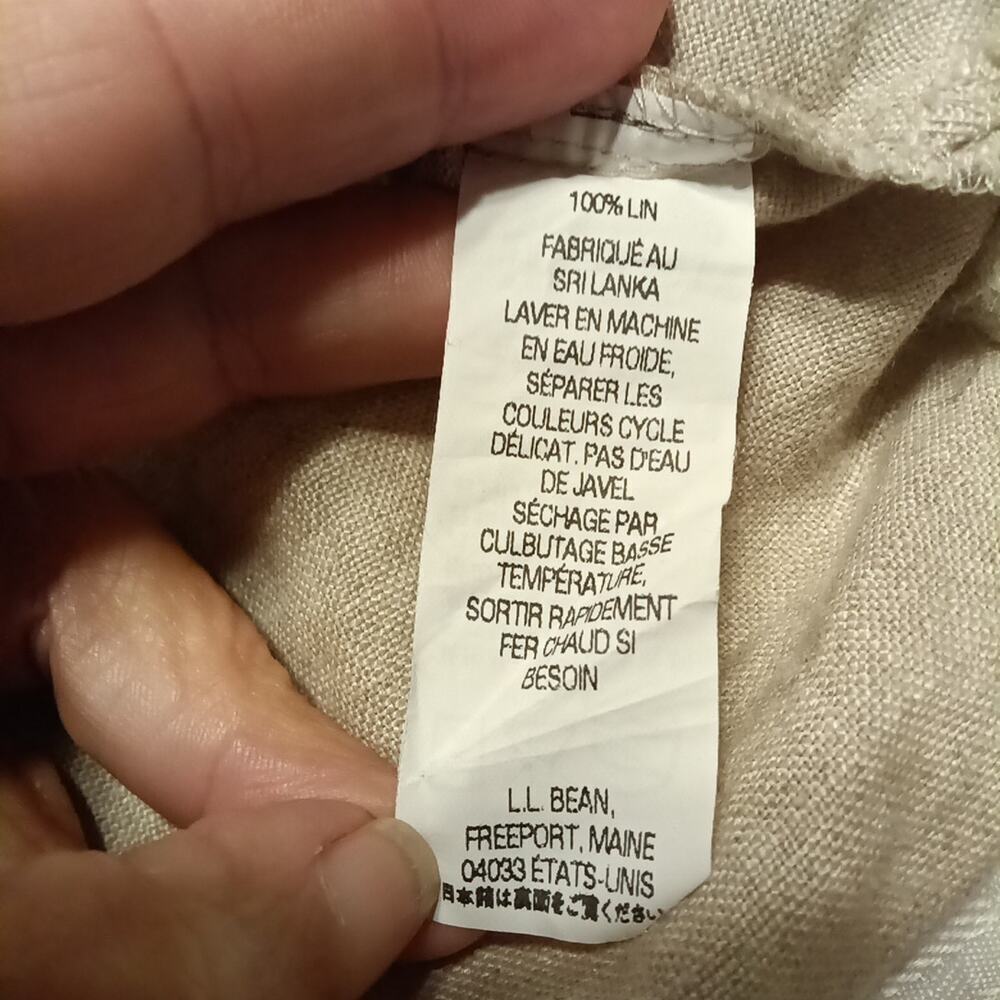 L.L. Bean Linen Dress Plus Size 8 Reg. Beige Short Sleeve Minimalist Lagenlook - Picture 4 of 7